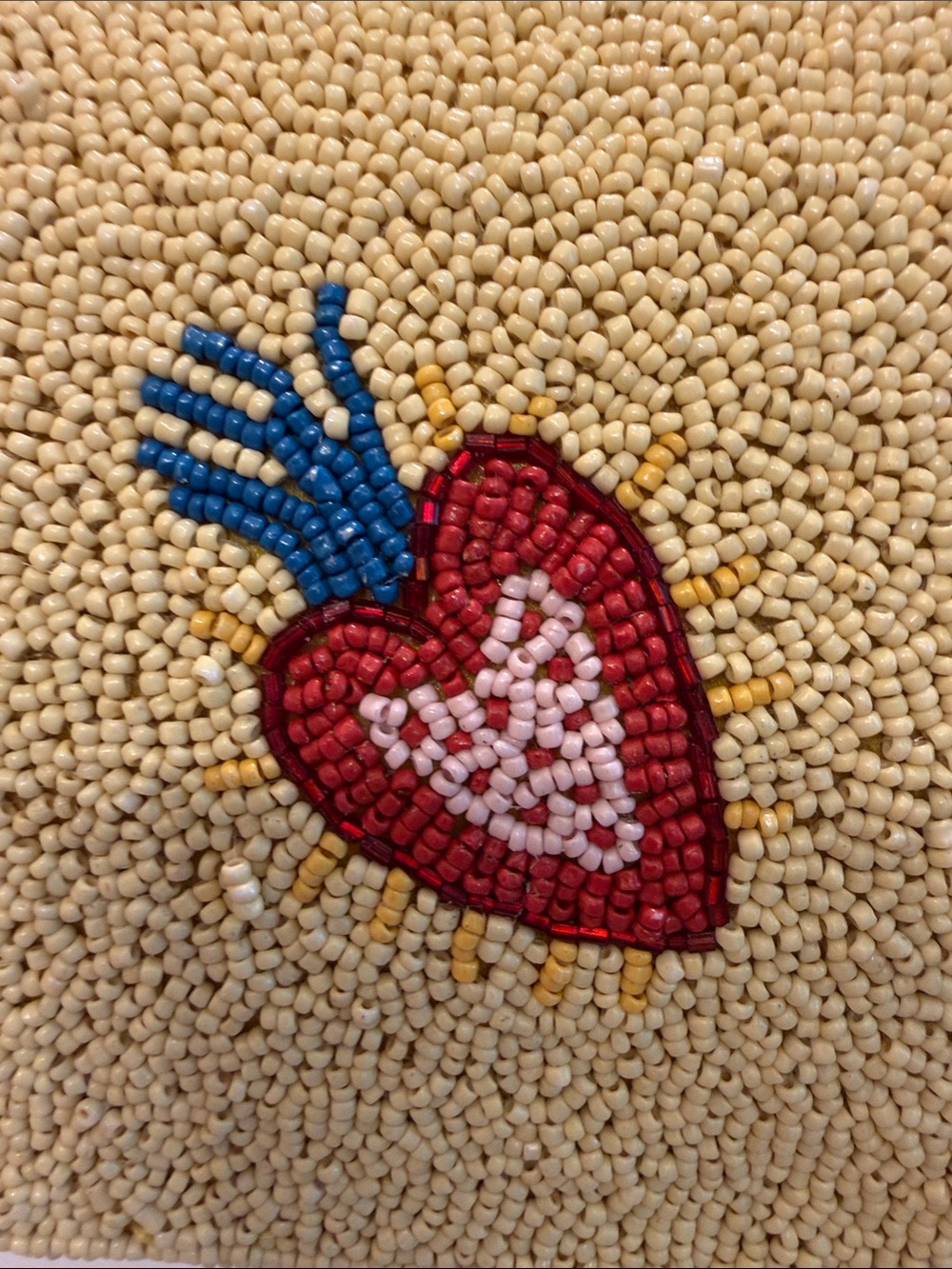 NWT- Viral America & Beyond Yellow Beaded Shoulder Bag - Picture 11 of 13